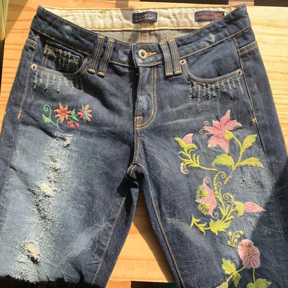 People for Peace Floral Patch Flare Jeans